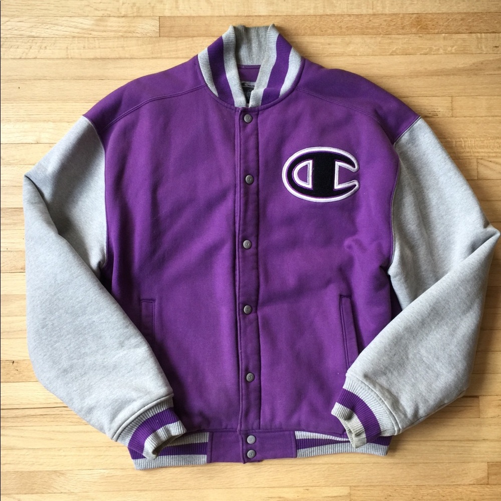 Authentic Vintage CHAMPION Fleece Bomber - Sz L